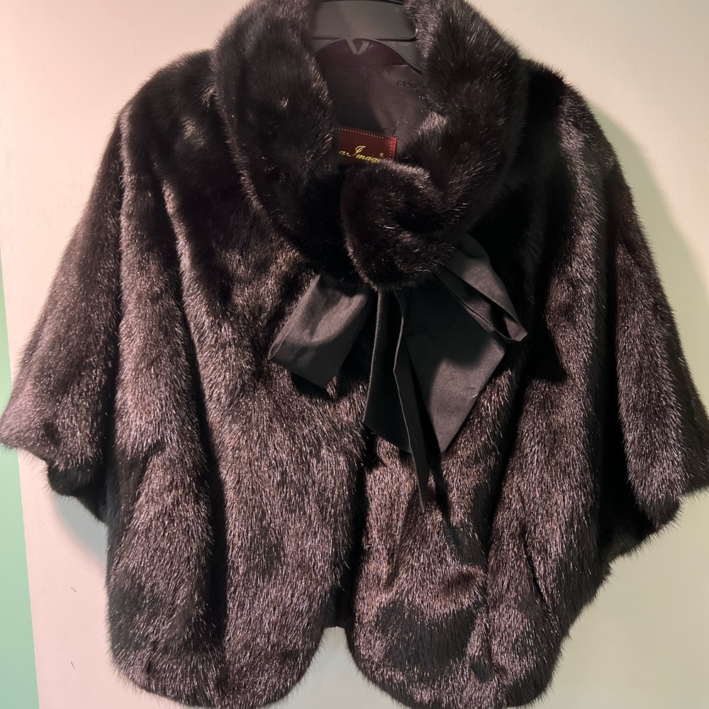 Mink jacket cape